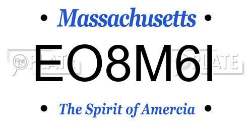 EO8M6I Massachusetts License Plate