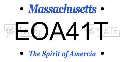 EOA41T Massachusetts License Plate
