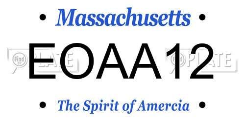 EOAA12 Massachusetts License Plate