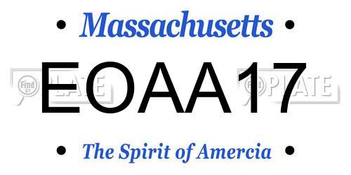 EOAA17 Massachusetts License Plate