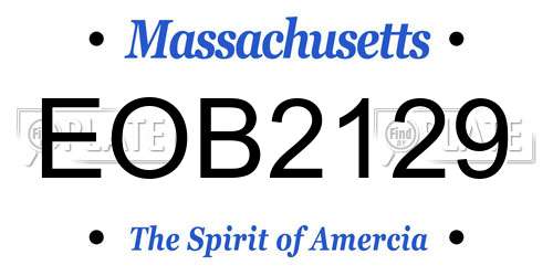 EOB2129 Massachusetts License Plate