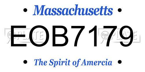 EOB7179 Massachusetts License Plate