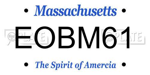 EOBM61 Massachusetts License Plate