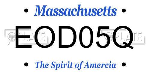 EOD05Q Massachusetts License Plate
