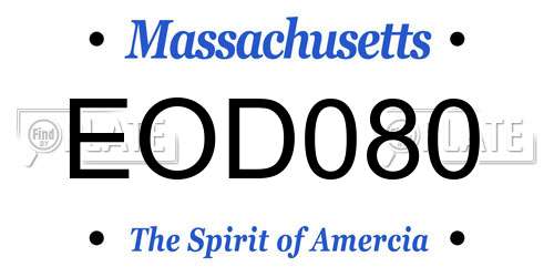 EOD080 Massachusetts License Plate