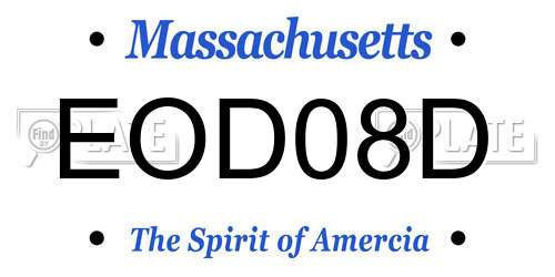 EOD08D Massachusetts License Plate