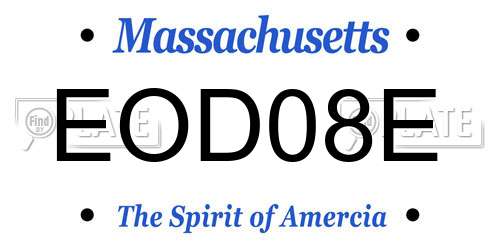 EOD08E Massachusetts License Plate