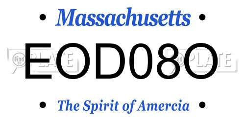 EOD08O Massachusetts License Plate