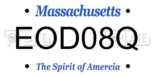 EOD08Q Massachusetts License Plate