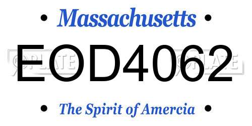 EOD4062 Massachusetts License Plate