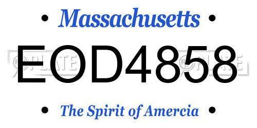 EOD4858 Massachusetts License Plate