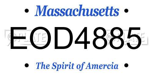 EOD4885 Massachusetts License Plate