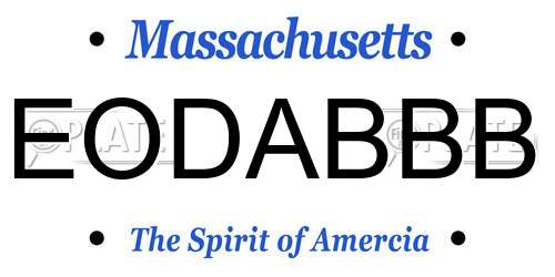 EODABBB Massachusetts License Plate