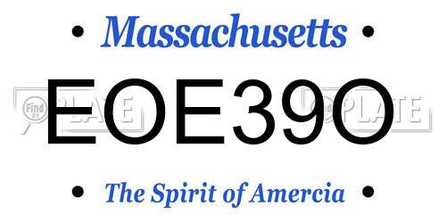 EOE39O Massachusetts License Plate