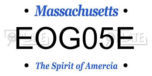EOG05E Massachusetts License Plate