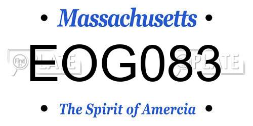EOG083 Massachusetts License Plate