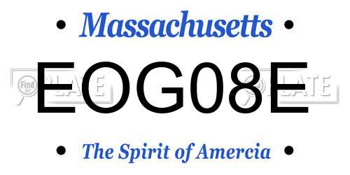 EOG08E Massachusetts License Plate