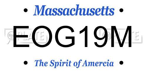EOG19M Massachusetts License Plate