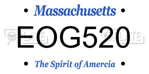 EOG520 Massachusetts License Plate