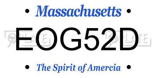 EOG52D Massachusetts License Plate
