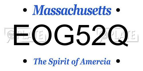 EOG52Q Massachusetts License Plate
