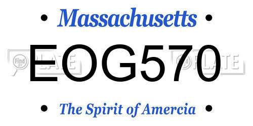 EOG570 Massachusetts License Plate
