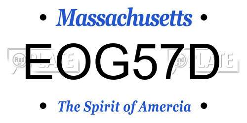EOG57D Massachusetts License Plate