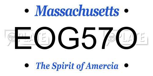 EOG57O Massachusetts License Plate