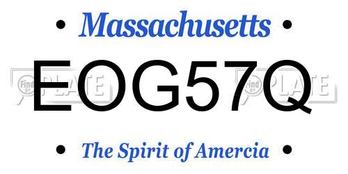 EOG57Q Massachusetts License Plate