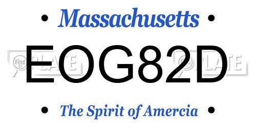 EOG82D Massachusetts License Plate