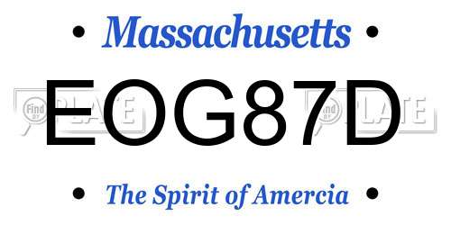 EOG87D Massachusetts License Plate