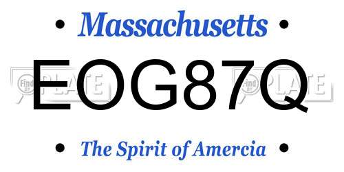 EOG87Q Massachusetts License Plate