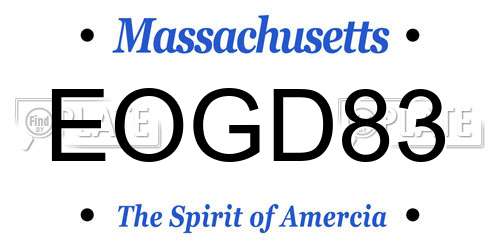 EOGD83 Massachusetts License Plate