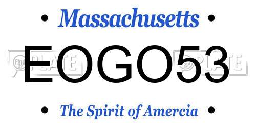 EOGO53 Massachusetts License Plate