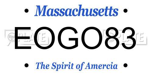 EOGO83 Massachusetts License Plate