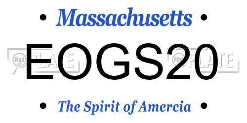 EOGS20 Massachusetts License Plate