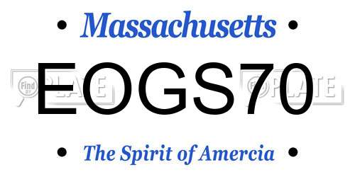 EOGS70 Massachusetts License Plate