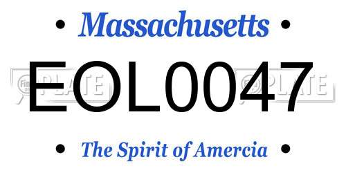 EOL0047 Massachusetts License Plate