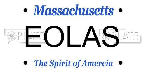 EOLAS Massachusetts License Plate