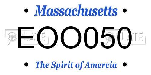 EOO050 Massachusetts License Plate