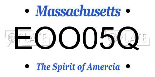 EOO05Q Massachusetts License Plate