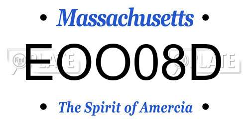 EOO08D Massachusetts License Plate