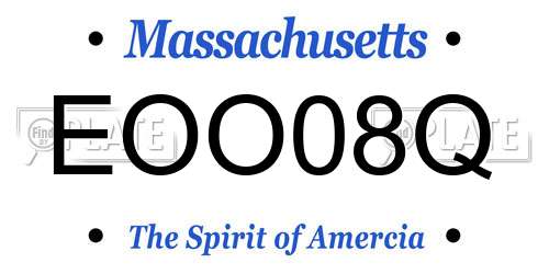 EOO08Q Massachusetts License Plate