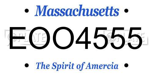 EOO4555 Massachusetts License Plate