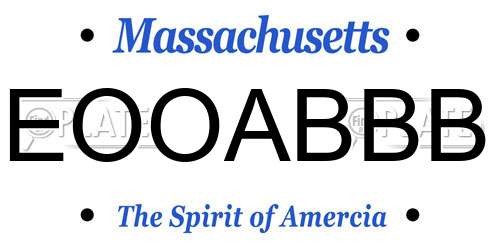 EOOABBB Massachusetts License Plate
