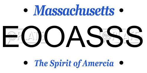 EOOASSS Massachusetts License Plate