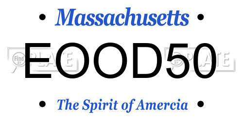 EOOD50 Massachusetts License Plate