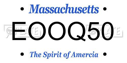 EOOQ50 Massachusetts License Plate