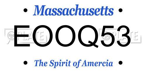 EOOQ53 Massachusetts License Plate