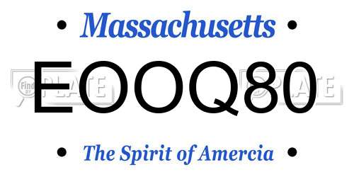 EOOQ80 Massachusetts License Plate